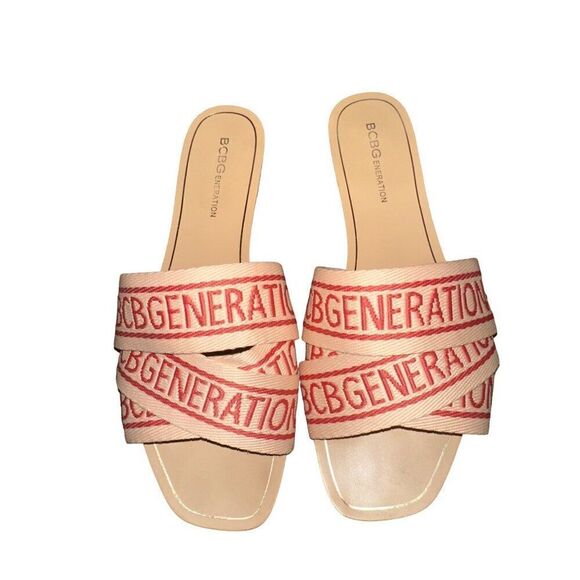 BCBGeneration Kana Tan and Red Sandals Size 8.5 - Picture 1 of 12
